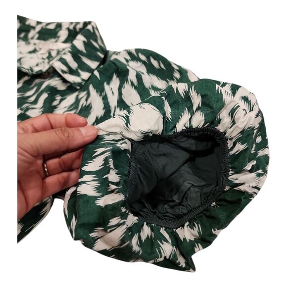 Sunny Girl Puffy Sleeves Shirt Dress Small Green With Belt Flowy Statement Dress - Picture 9 of 9